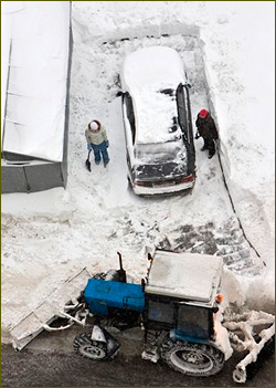 Record Levels Of Snowfall Hit City