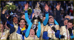 FC Zenit St. Petersburg celebrate winning the Russian Football League Championship