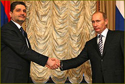 Armenian and Russian PMs Tigran Sargsyan and Vladimir Putin