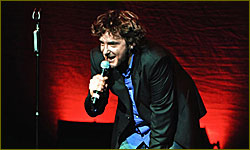 Dylan Moran performed in English, with a Russian translation provided via headphones,in SPb