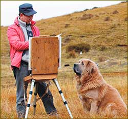 Artist exhibits Tibetan mastiff paintings in Russia