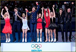 Evgeny Plushenko, Ksenia Stolbova and Fedor Klimov from St. Petersburg  Olympic champions