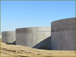 Tanks of water treatment plant installed at port Bronka